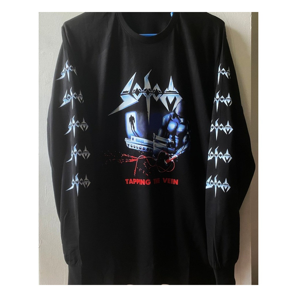ผ้าฝ้าย 100% สไตล์ใหม่ Percussion Vein เสื้อยืดแขนยาวผู้ชายรอบคอ All-Ma
