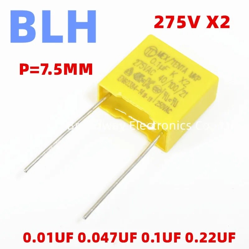 10PCS Safety capacitor X2 7.5 มม.275VAC 275V P7.5 0.01UF 103K 0.047UF 473K 0.1UF 104K 0.22UF 224K Po