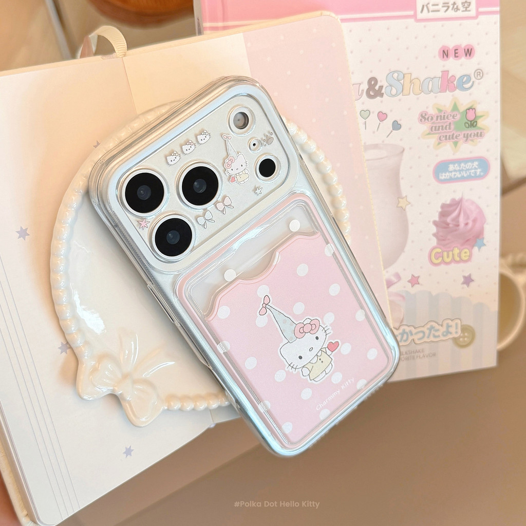 กระเป๋าใส่บัตรแมวหวานเหมาะสําหรับ แอปเปิล 17โปรแม็กซ์ เคสโทรศัพท์ ไอโฟน17 น่ารัก 16 รวมทุกอย่าง 13 นุ่ม 15