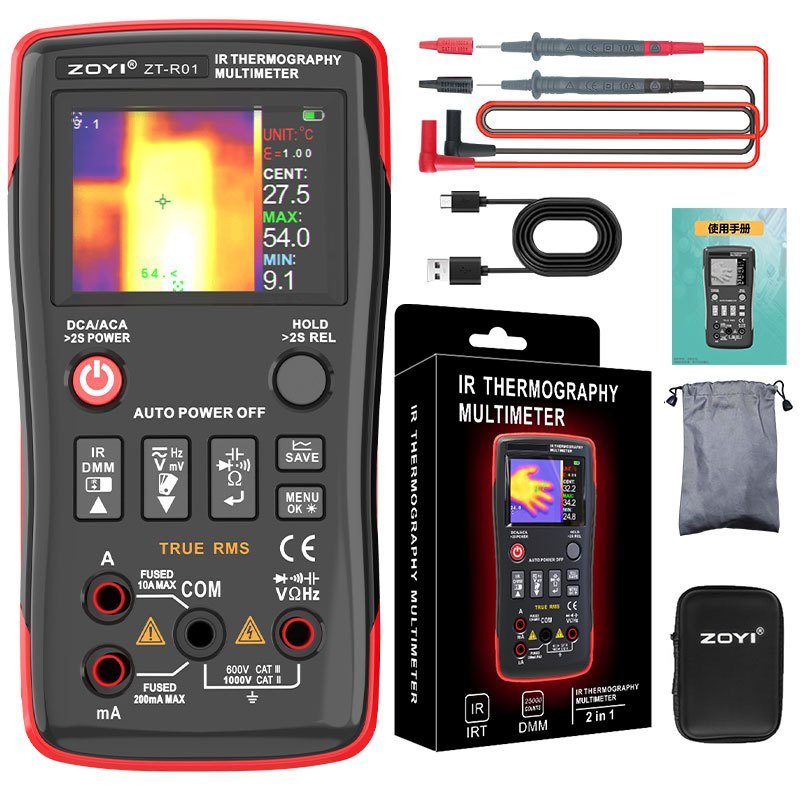 [New]ZOYI ZT-R01 Thermal Imaging Multimeter 2-in-1 IR Thermography Tester True RMS 25000 Counts -20~