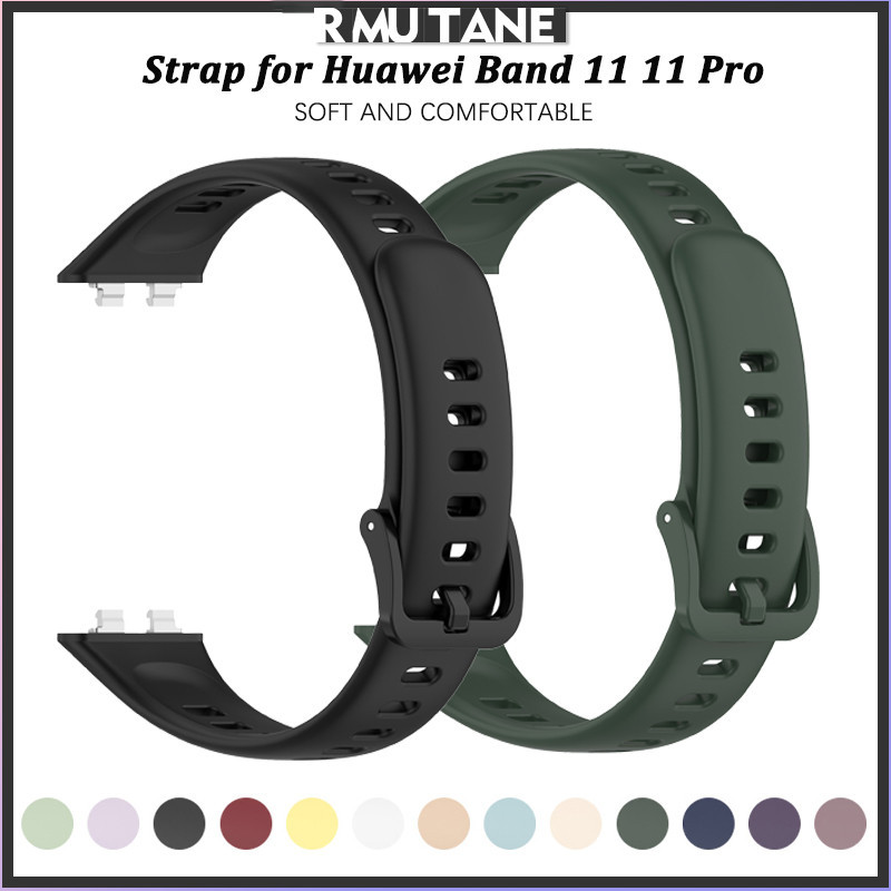 สายซิลิโคนนุ่ม for Smartwatch Huawei Band 11 11 Pro สายซิลิโคนนุ่ม กันน้ำ สายยางสไตล์กีฬา ระบายอากาศได้ อุปกรณ์เสริม