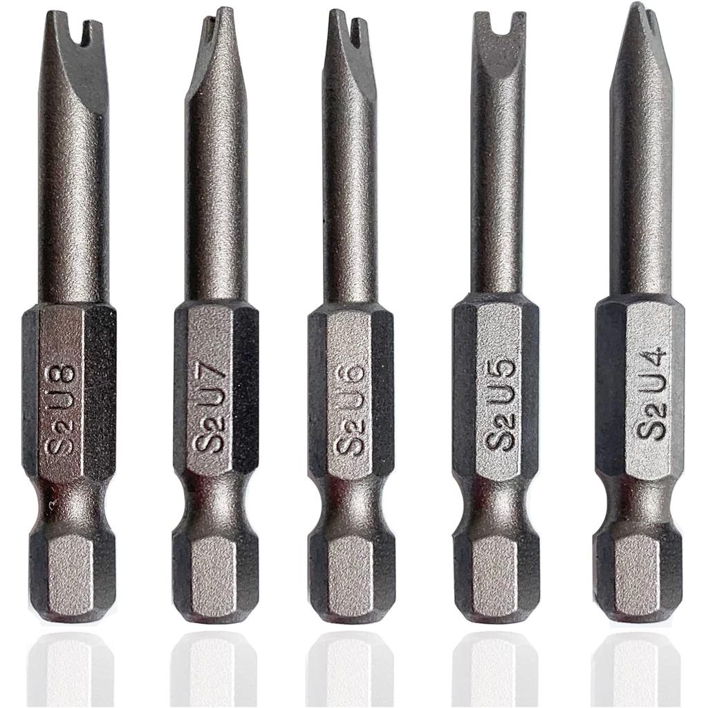 Spanner ไขควง Bits 5in1 ชุด U4 U5 U6 U7 U8, SKZIRI 5PCS U-รูปไขควงบิตแม่เหล็กเครื่องมือ 1/4 "Hex Sha
