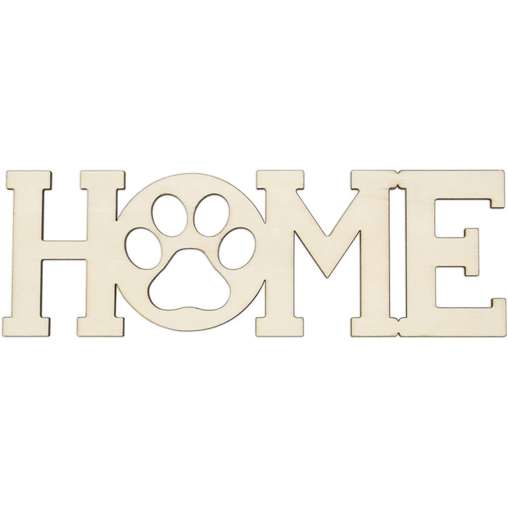 3pcs Home Paw ป้ายไม้เปล่าไม้สุนัขแมว PAW Plaque ยังไม่เสร็จไม้ DIY หัตถกรรม Cutouts เครื่องประดับสํ