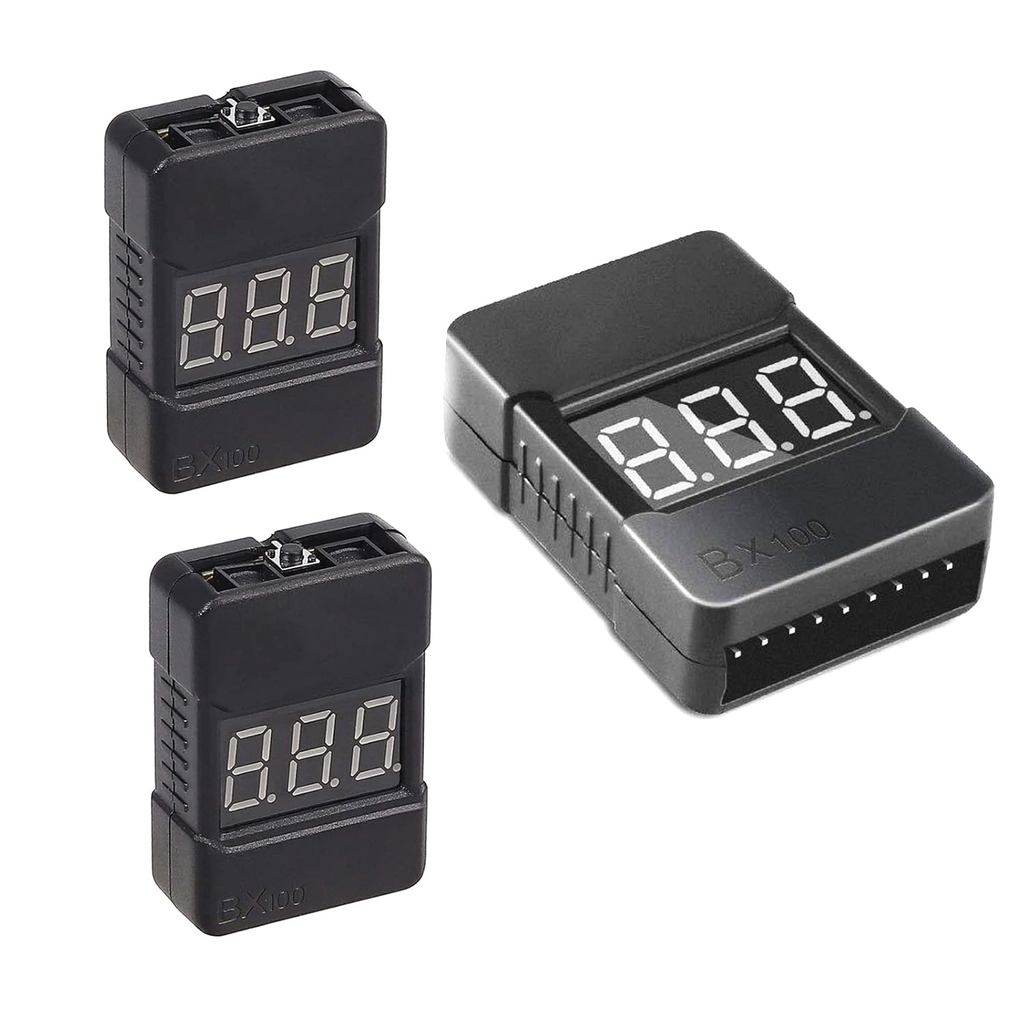 3 แพ็ค BX100 RC 1-8S แรงดันไฟฟ้าต่ํา Buzzer,Sound Alarm Warning Checker,Lipo เครื่องทดสอบแบตเตอรี่ L