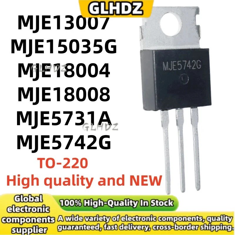 คุณภาพสูง 5UNITS MJE13007 MJE15035G MJE18004 MJE18008 MJE5731A MJE5742G TO-220 จุดสินค้า
