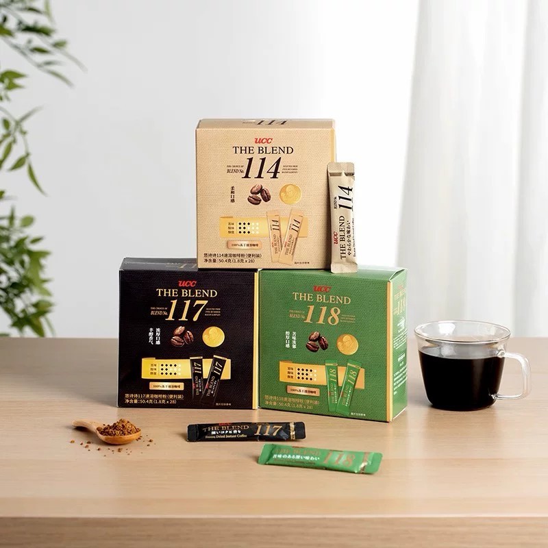 มาเลเซียนําเข้า UCC117 114 UCC11 Freeze-Dried Hand-Brewed Instant Pure Black Coffee วุ้นเส้น#马来西亚进口U