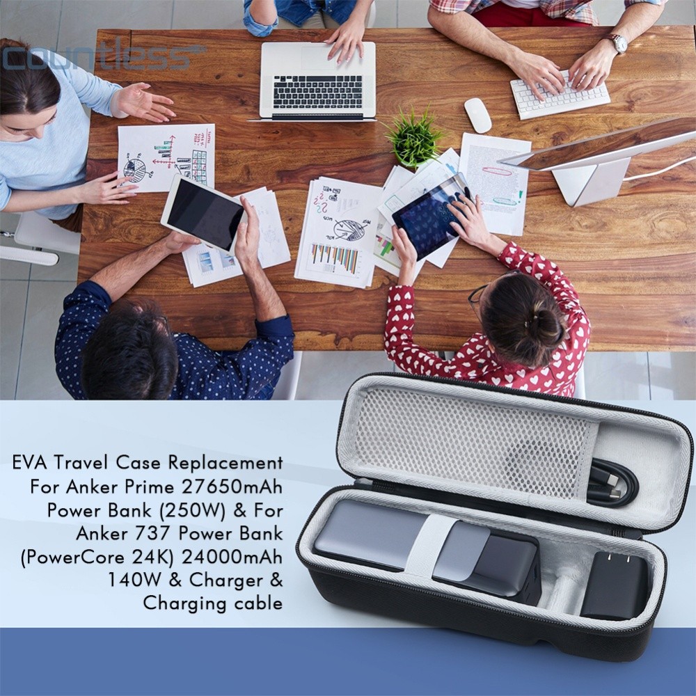 เคส Power Bank แบบพกพาเคสโฟมป้องกันสําหรับ Anker Prime 27650mAh Power Bank