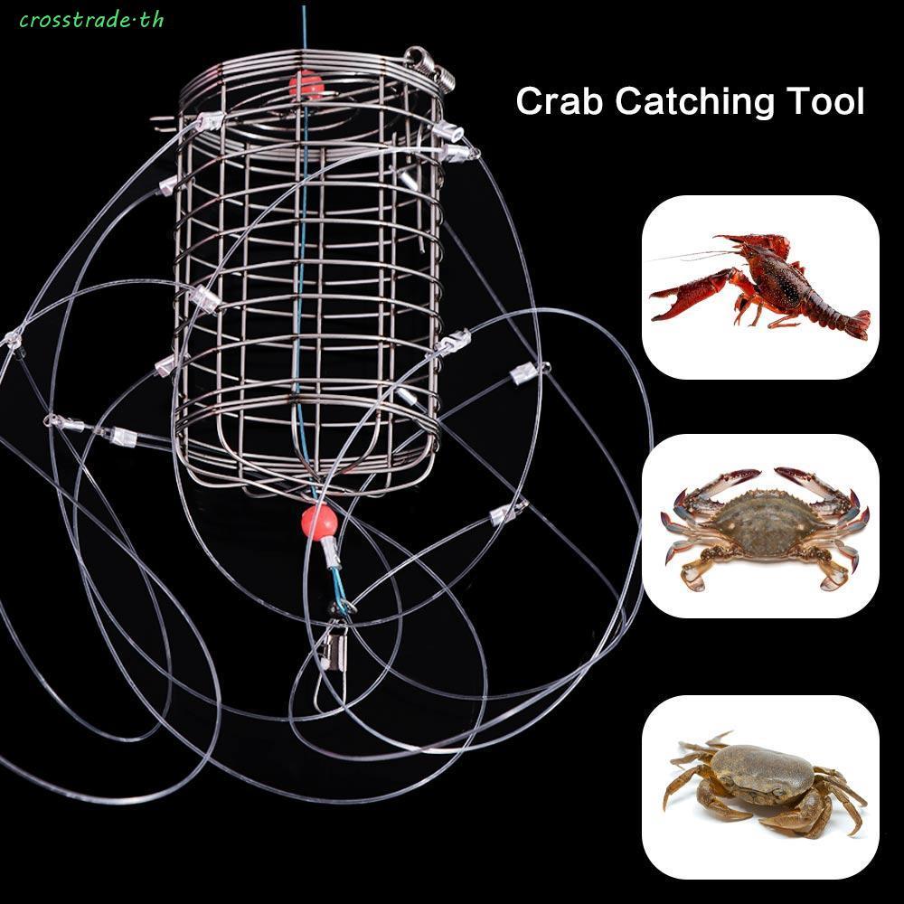 CROSSTRADE เครื่องมือจับปู, เหล็กลวด Lure TRAP 8 Laps ปูกรงตกปลา, Crawfish Trap CAGE Feeder Fishing Tackle ปลากรง Crab Trap จับเครื่องมือ