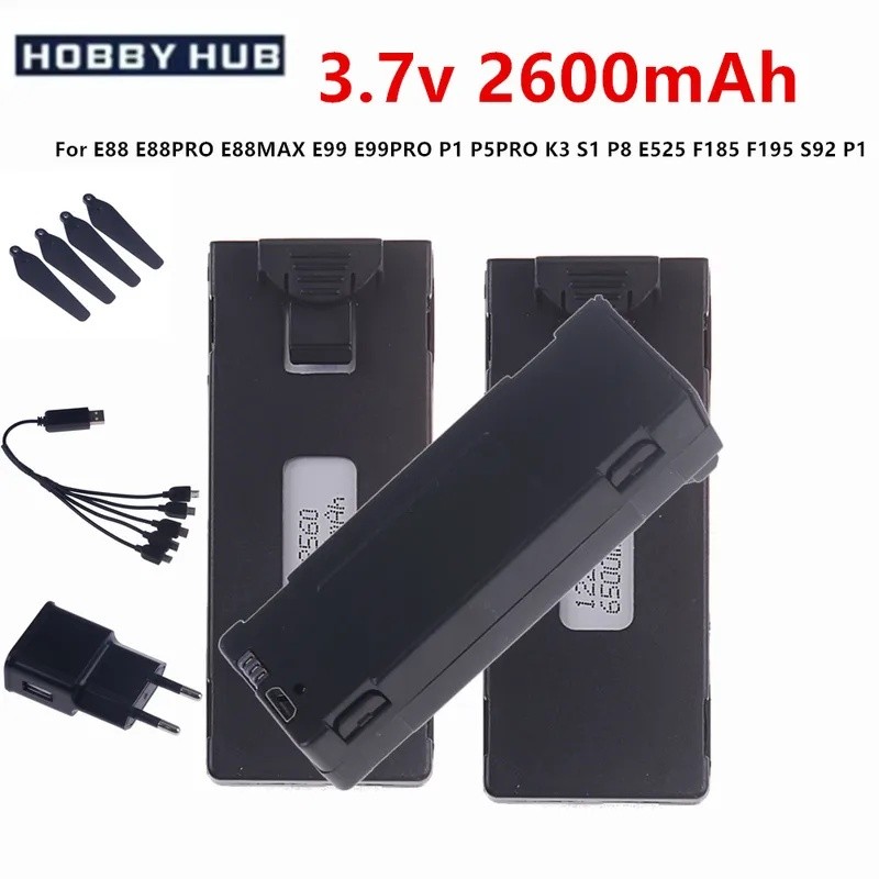 Original E88 Drone แบตเตอรี่สําหรับ LS-S1S RC Quadcopter FPV อะไหล่ 3.7 V 2600 mAh แบตเตอรี่สําหรับ 