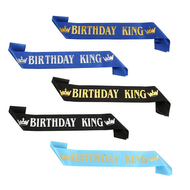[WETK] Birthday King Sash for Men Boy Happy 16th 18th 20th 30th Birthday Party Decor VN