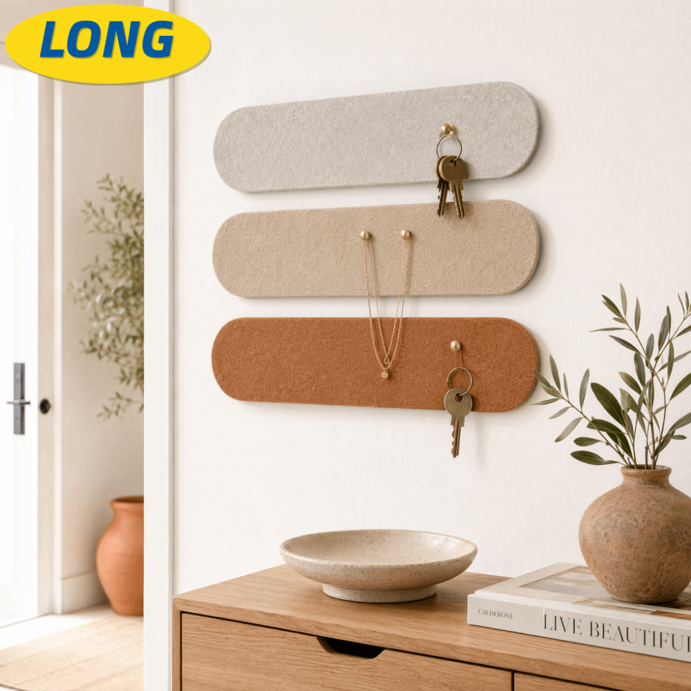 LONNGZHUAN 3 ชิ้น Felt Strip Board, ติดผนัง Universal Felt Wall Board, ตกแต่งกาวอเนกประสงค์ติดตั้ง P