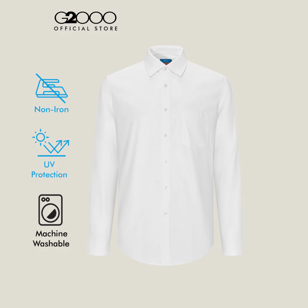 G2000 เสื้อเชิ้ตแขนยาวแบบทางการสำหรับผู้ชาย Smart Fit รุ่น 5612902200 สีขาว