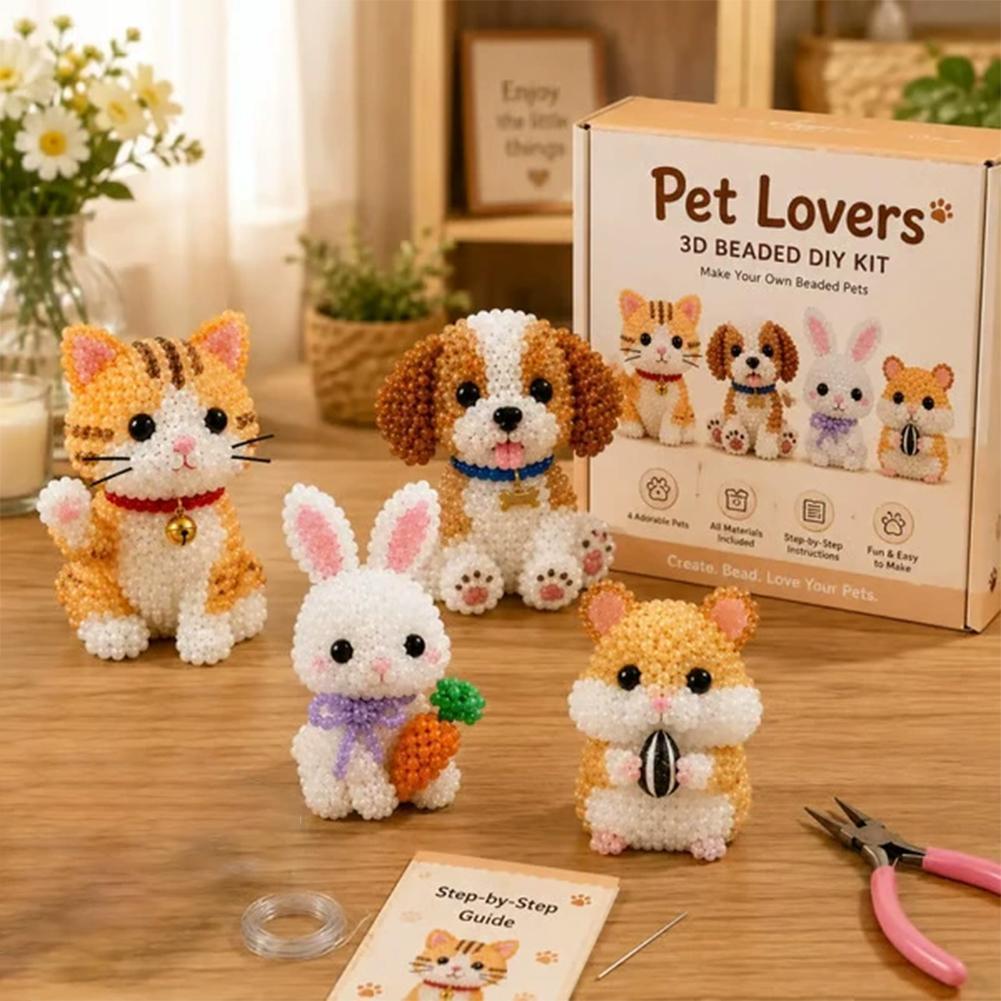 Mini 3d ลูกปัดสัตว์ Diy Craft Kit สําหรับเด็กลูกปัดที่มีสีสันของเล่นเพื่อการศึกษาสร้างสรรค์ Z0t3