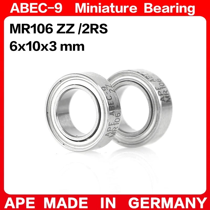10-50pcs APE ABEC-9 แบริ่ง MR106 MR106ZZ 6x10x3 มม. L-1060 MR106-2RS L-1060ZZ Z -2Z 2RS Miniature Pr