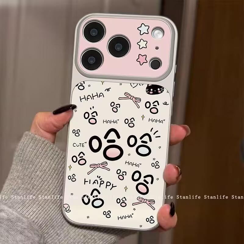 สีชมพูHaha Samsung S22 S23 S24 S25 S26 FE Ultraเคสโทรศัพท์S25FEป้องกันกรณีA56 A55 กรอบเงินกรณี