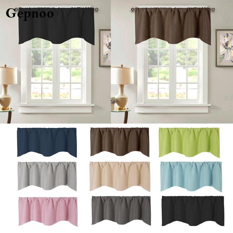 [Gepnoo] Rod Pocket Cafe Curtain Light Filtering Kitchen Window Valance 132x46cm