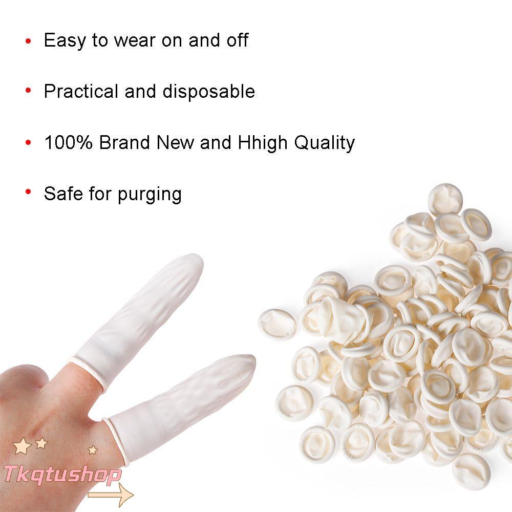 IMIHAN1 100PCS Finger Cots กันลื่น Latex ปลายนิ้วถุงมือป้องกัน