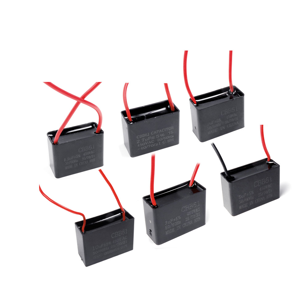 (1 ชิ้น) CBB61 450V 1uf พัดลมสตาร์ทตัวเก็บประจุ 450V 0.8uf 1.2uf 1.8uf 2uf 2.2uf 3uf 3.5uf 4.5uf 5uf