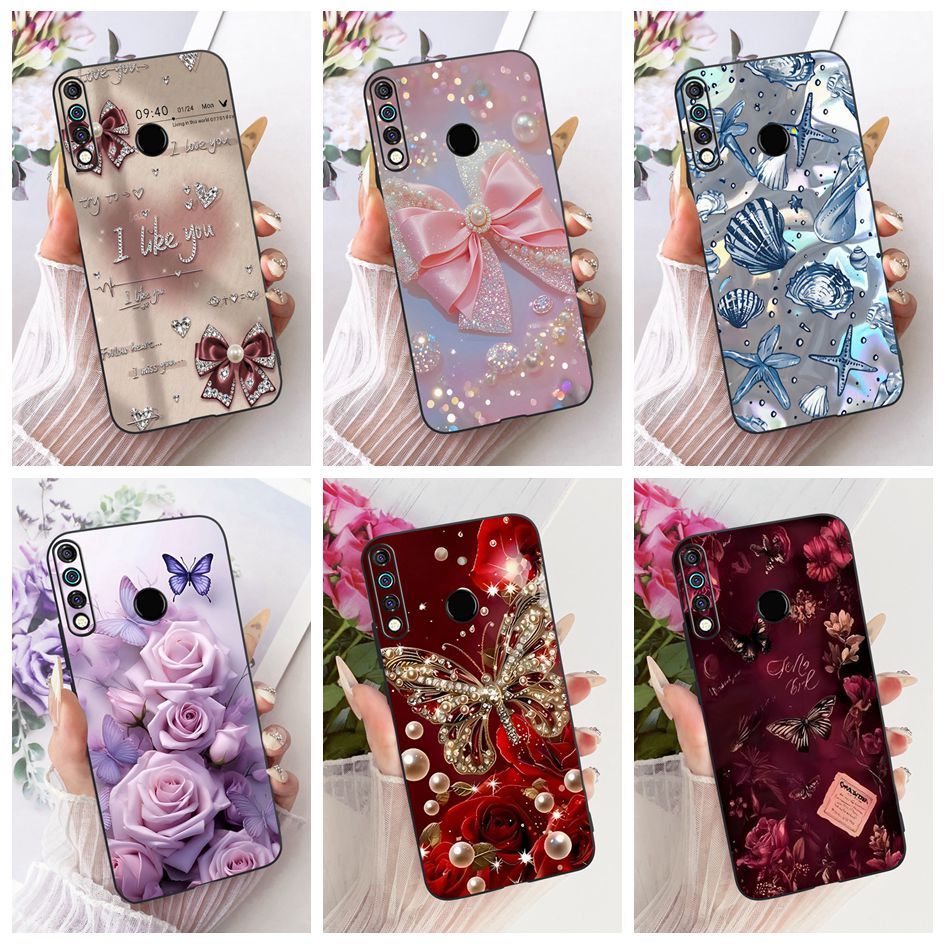สําหรับ Tecno Camon 12 CC7S ปลอกดอกไม้ยอดนิยมผีเสื้อซิลิโคนสีดํานุ่ม TPU ฝาหลังสําหรับ Tecno Spark 4