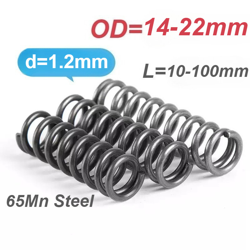 [XM-MB] สปริงอัด สปริงคืน 65Mn สปริงอัดเหล็ก d1.2mm*OD14-22mm*L10-100mm