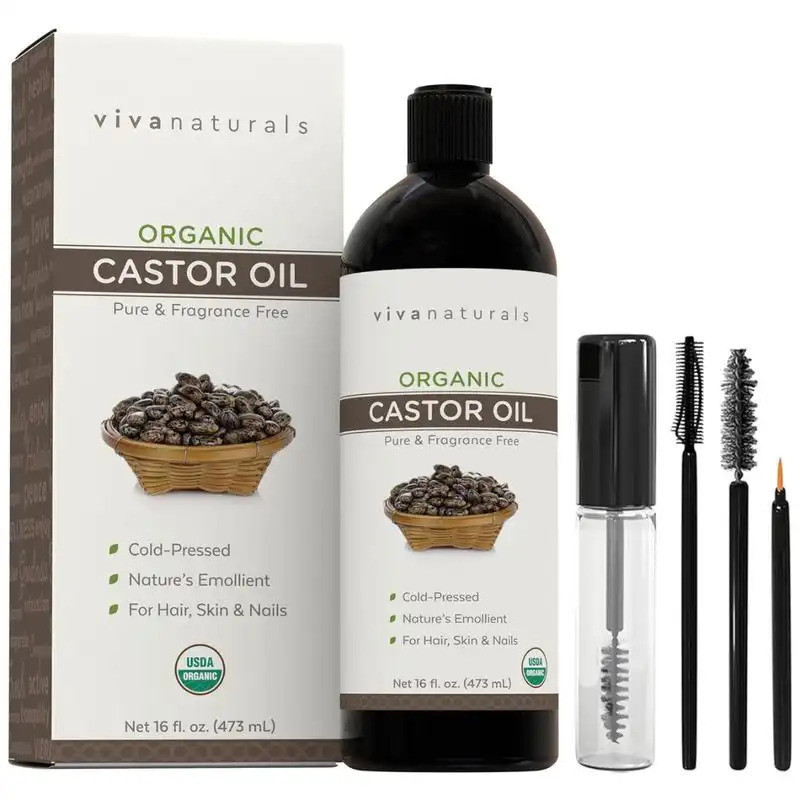 Hot VivasColdPressOrganicCastorOil,16Floz-ForFace,Eyelashes,คอเต่า,CertifiedOrganic,Non-GMO&Moisturi
