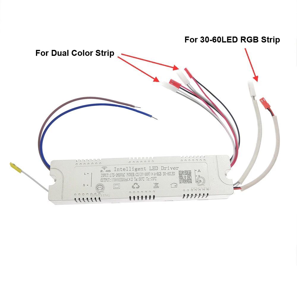 ไดรเวอร์ LED อัจฉริยะ 1 ชิ้น + RGB 30-60LED 25-40Wx2 37-50Wx2 x4 x6 37-60Wx4 x2 x6 Dimming และแหล่งจ