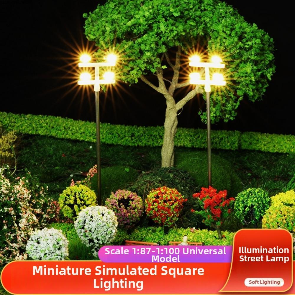 CLEIGHTEEN8H Miniature จําลอง Street Tower ไฟ, แสงสีขาว/แสงอุ่น 125.54 มม.โต๊ะทรายสนามยกระดับ, 3V 12