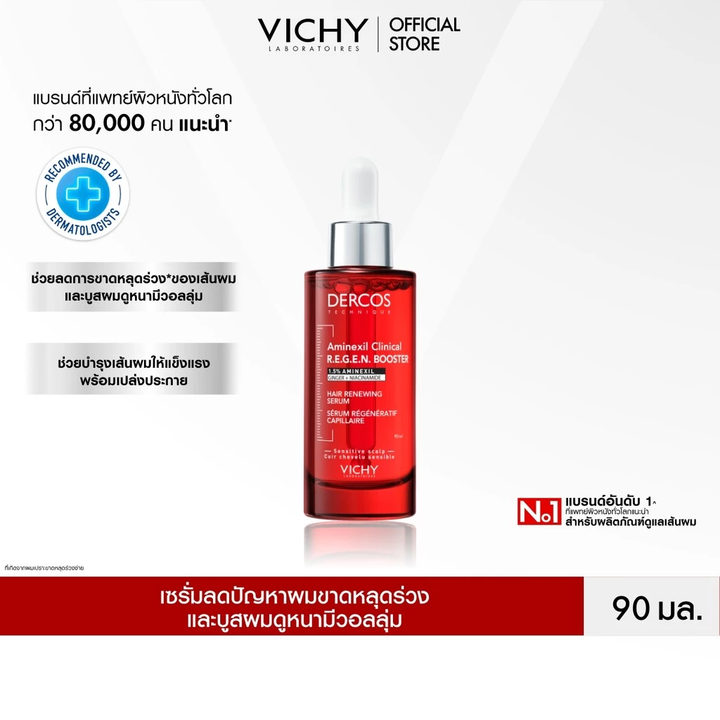 วิชี่ เดอคอส VICHY DERCOS AMINEXIL CLINICAL R.E.G.E.N. BOOSTER SERUM เซรั่มบำรุงลดปัญหาผมขาดหลุดร่วง