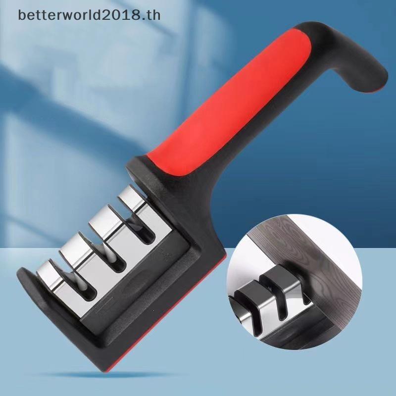 [bet] 4 in 1 Portable Sharpener เซรามิคเหล็กทังสเตนลื่น Handle เหมาะสําหรับปิคนิคกลางแจ้งเครื่องมือข
