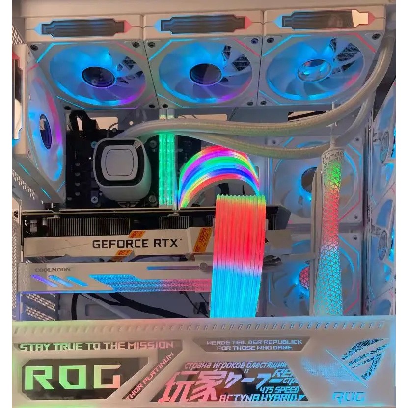 METALFISH ARGB สายสําหรับคอมพิวเตอร์แหล่งจ่ายไฟเมนบอร์ด 24PIN GPU 8PIN Light Strip ARGB Sync/Asyn อุ