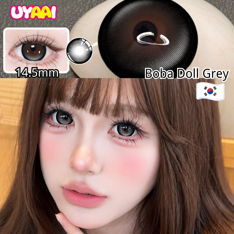 [FDA] UYAAI รายเดือนเลนส์  Boba Doll Series 14.5 มม. คอนแทคเลนส์สีเทา ปริมาณน้ํา 40%-42% 1 เดือน Pro