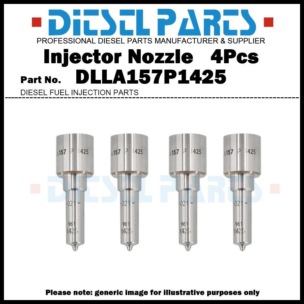 4x ดีเซลหัวฉีดน้ํามันเชื้อเพลิงหัวฉีดเคล็ดลับ DLLA157P1425 สําหรับ Mitsubishi 4.9L 4M50 0445120049