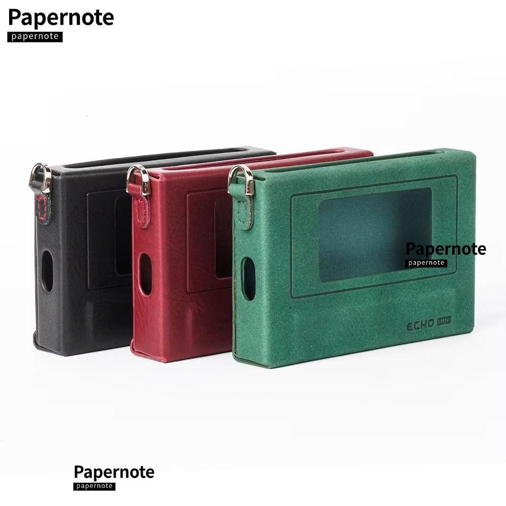PAPERNOTE เครื่องเล่น MP3 ป้องกัน, เครื่องเล่นเพลงขนาดเล็กย้อนยุค, อุปกรณ์เสริม PU MP3 แบบพกพาแบบกํา