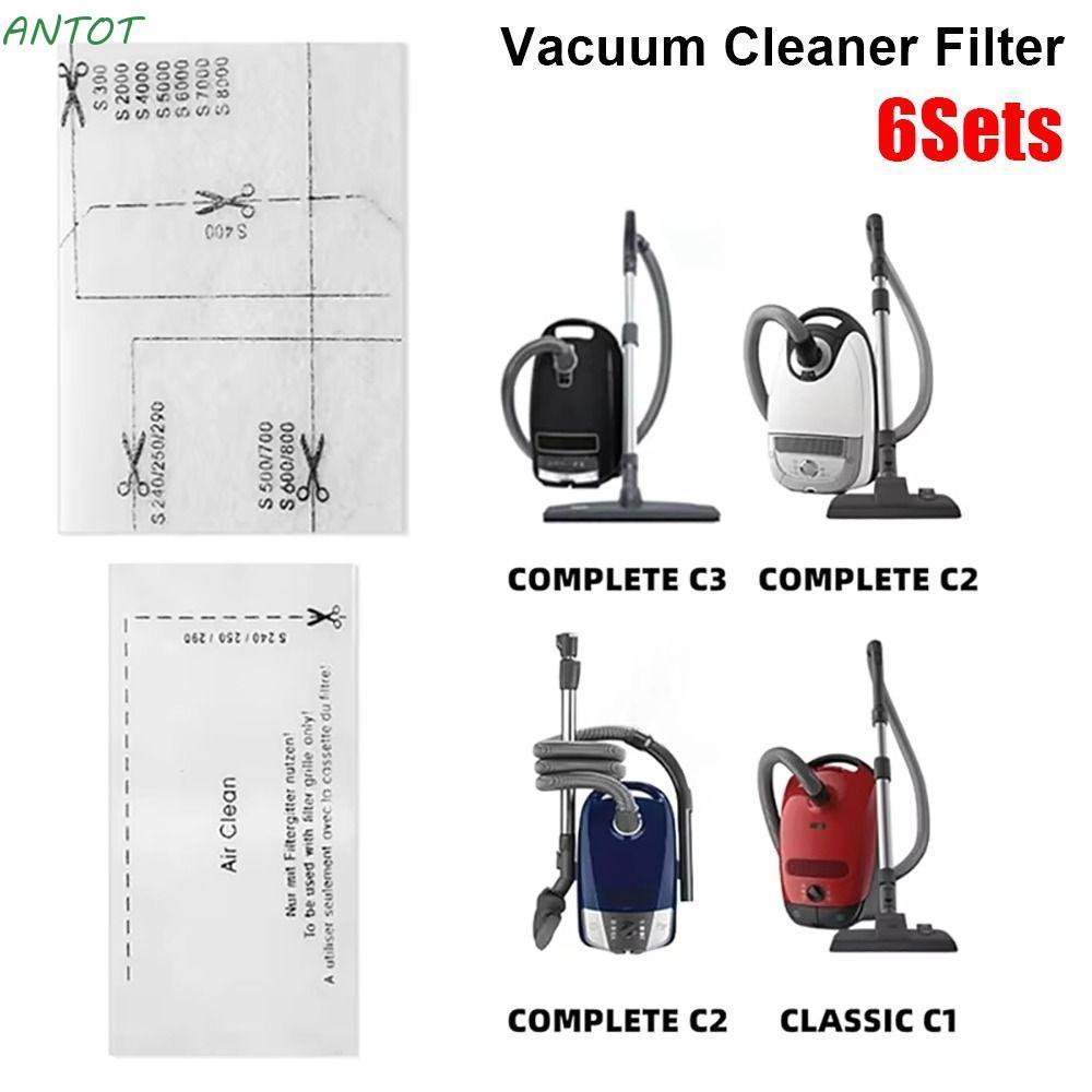 ANTOT 6 ชุดเครื่องดูดฝุ่น,ตัวกรองไอเสีย Air Clean กรองผ้าฝ้าย,แพ็คอะไหล่สําหรับ Miele Complete S8340