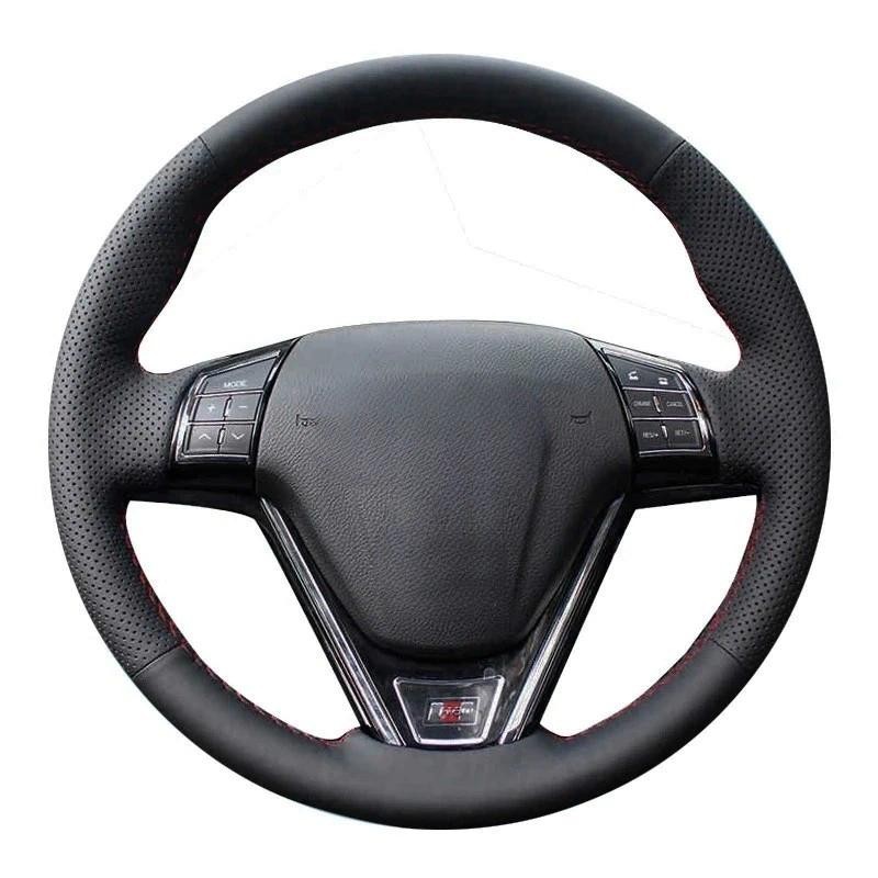 พวงมาลัยรถ Anti-Slip สีดําหนังเทียมสําหรับ Great Wall Haval ใหม่ Hover H6 Hover H1 รถอุปกรณ์เสริม