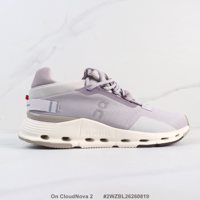 On CloudNova 2 Grey Purple Sports and Leisure Shoes