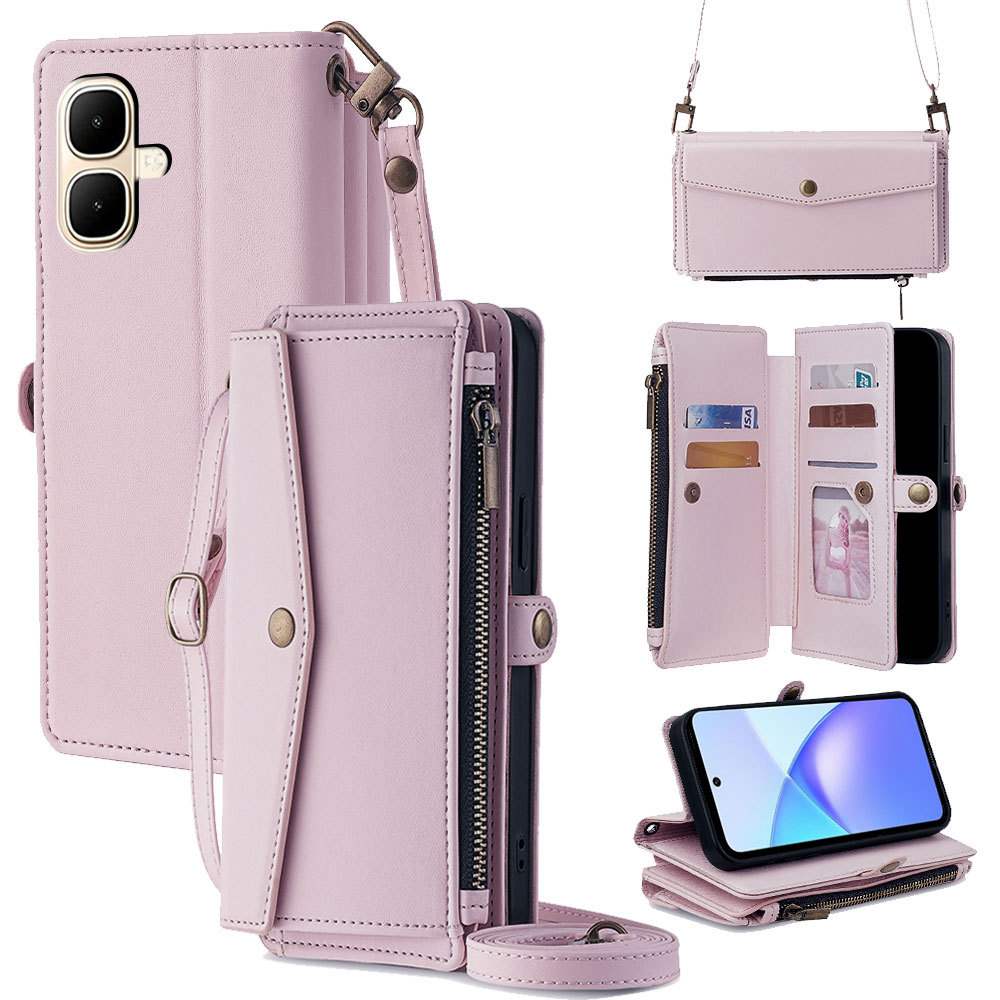 สําหรับ Techno Spark Go 2 เคสโทรศัพท์ Tecno Spark GO2 กระเป๋าสตางค์ฝาครอบกระเป๋าการ์ดพร้อมสายยาว + ส