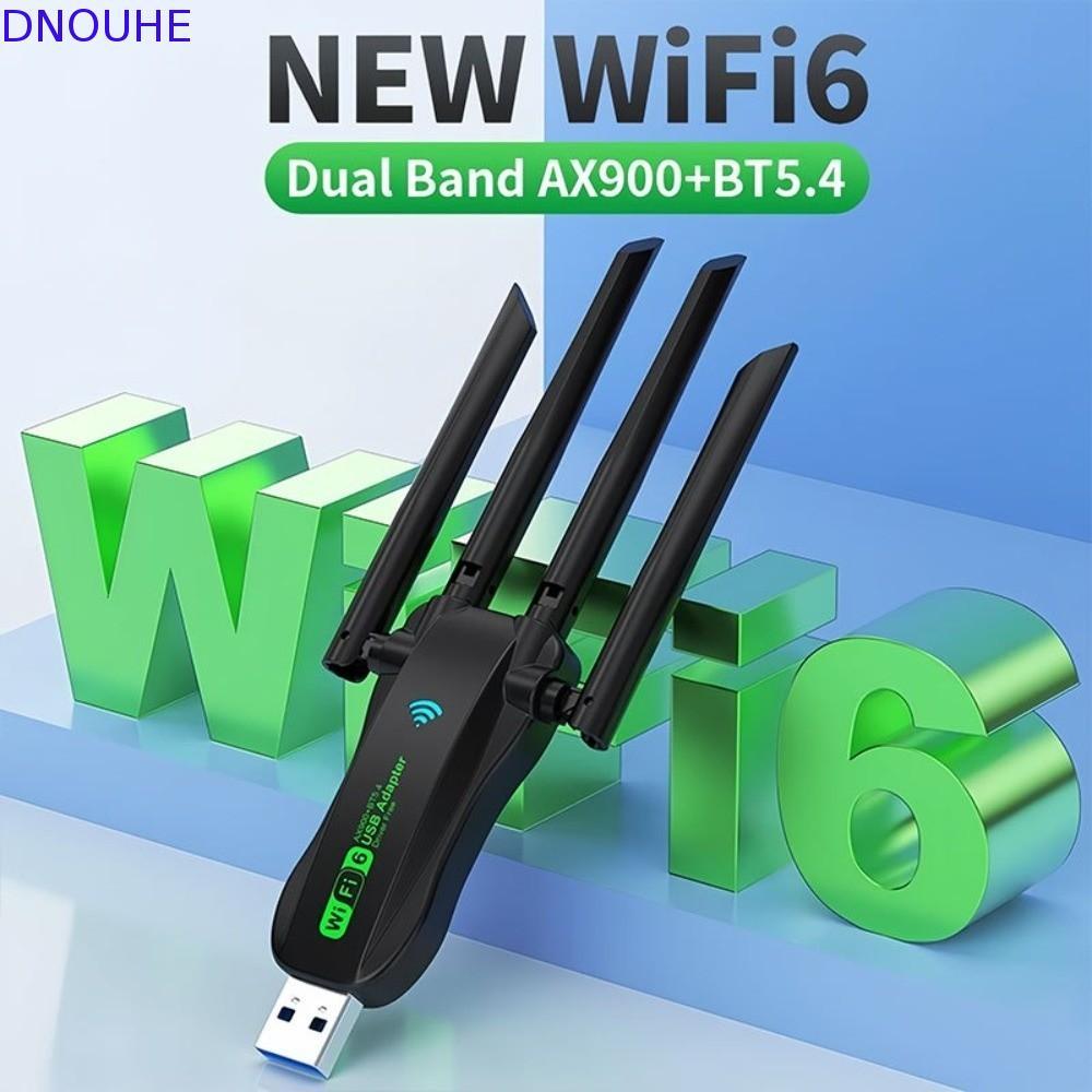 DNOUHE Dual Band WiFi6 อะแดปเตอร์ USB, AX900 Bluetooth 5.4 900Mbps WiFi Dongle, Plug Play 2.4G/5Ghz 