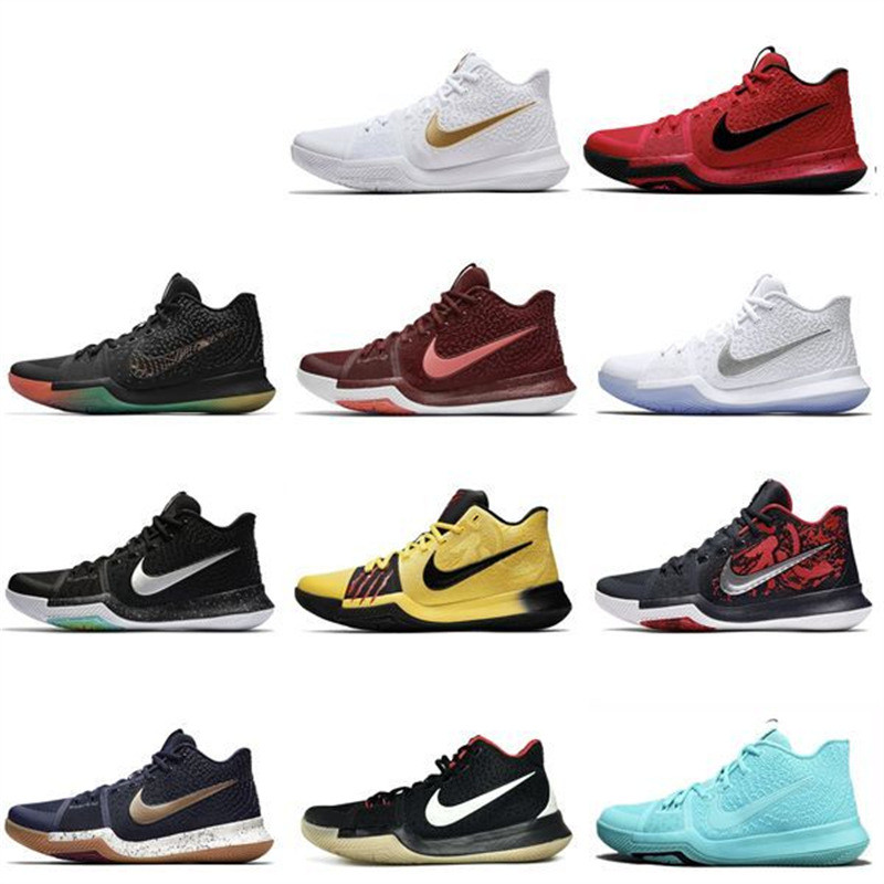 Kyrie 3 Irving 3rd Generation Platinum Silver รองเท้าบาสเก็ตบอล Breathable Anti-slip Real Combat Sho