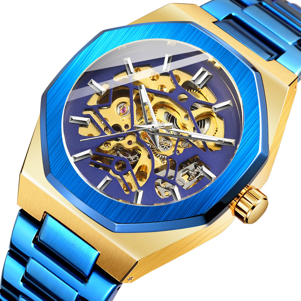 Forsining Skeleton Automatic Mechanical Watch Vintage Gold Men Ready Stock