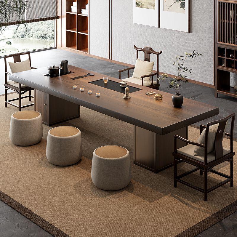 Tea table made of solid wood, large tea table for office reception, coffee table