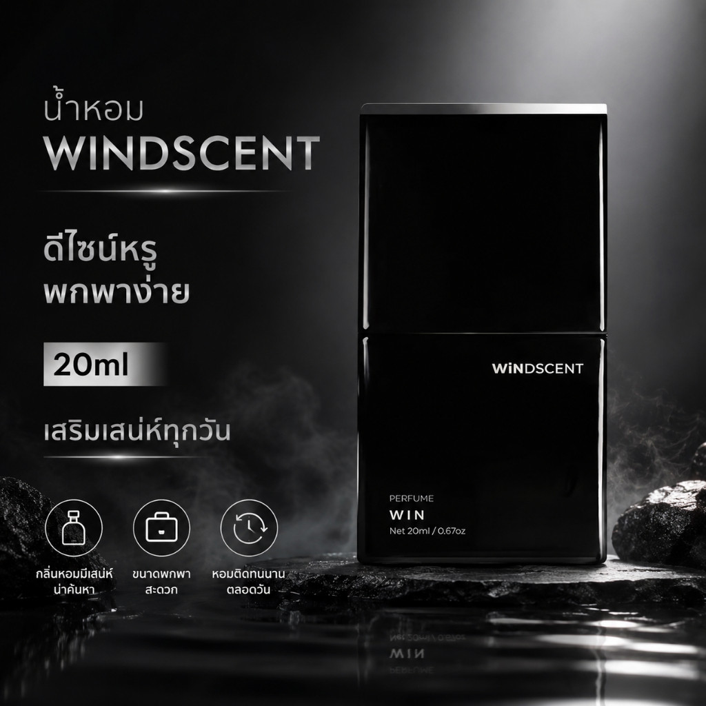 WiNDSCENT WIN Perfume 20ml กลิ่นไม้ อำพัน และดอกไม้ หอมเข้มขึ้นเป็นพิเศษ ติดทนนาน สำหรับความผ่อนคลาย