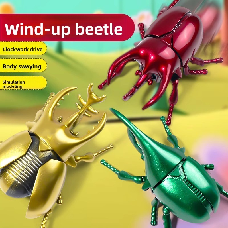 [Clockwork Beetle Toy] Clockwork Drive ไม่ต้องใช้แบตเตอรี่ Beetle จําลอง Beetle Mechanical Model
