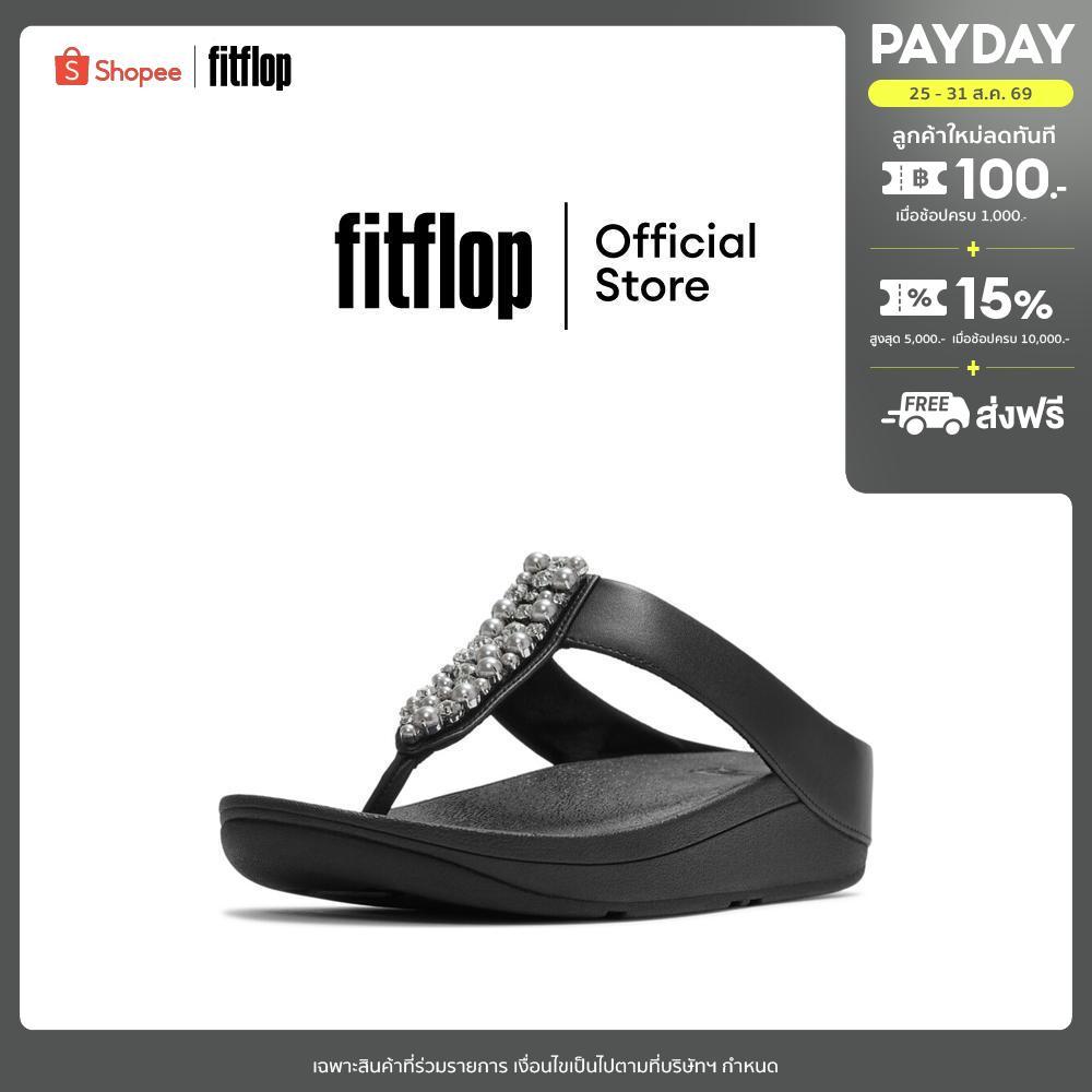 FITFLOP FINO PEARLS-AND-CRYSTAL T/P รองเท้าแตะแบบหูหนีบผู้หญิง รุ่น A2N-001 สี BLACK