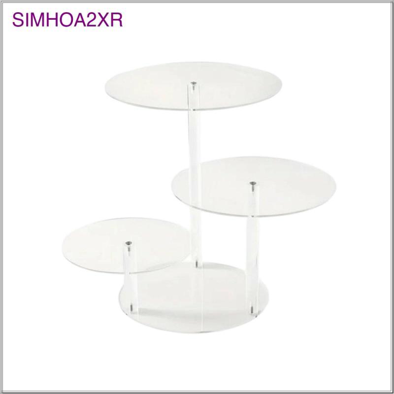 [simhoa2xr] ขาตั้งเค้กอะคริลิคโปร่งใสหลายชั้นที่วางขนมหวานขาตั้งจอแสดงผลสําหรับงานแต่งงานโต๊ะงานเลี้