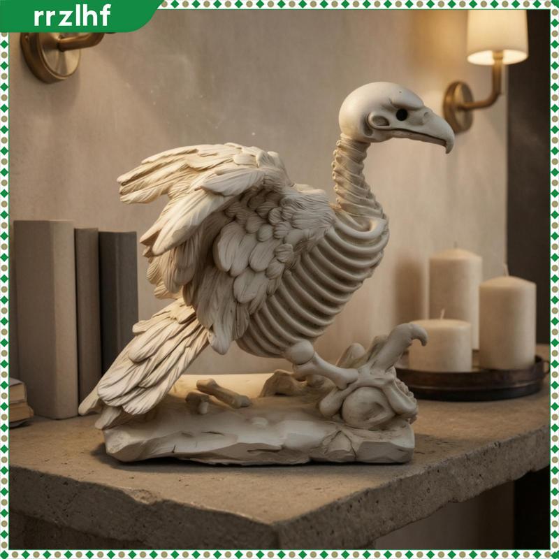 [rrzlhf] Vulture Skeleton Sculpture Skeletal Vulture Skeleton Creepy Tabletop สําหรับ Mantel ชั้นวาง