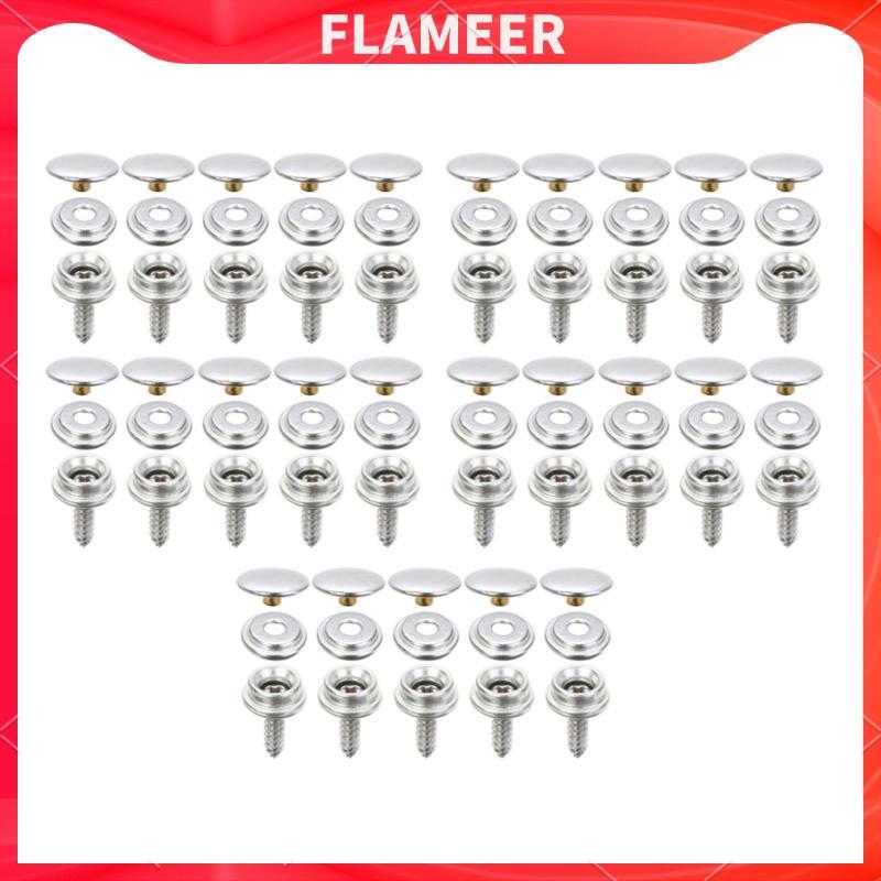 [Flameer] Snap Buttons Screw Snaps Leather Rivets และ Snaps Screw Snaps Set ทนทานสําหรับเย็บเสื้อผ้า