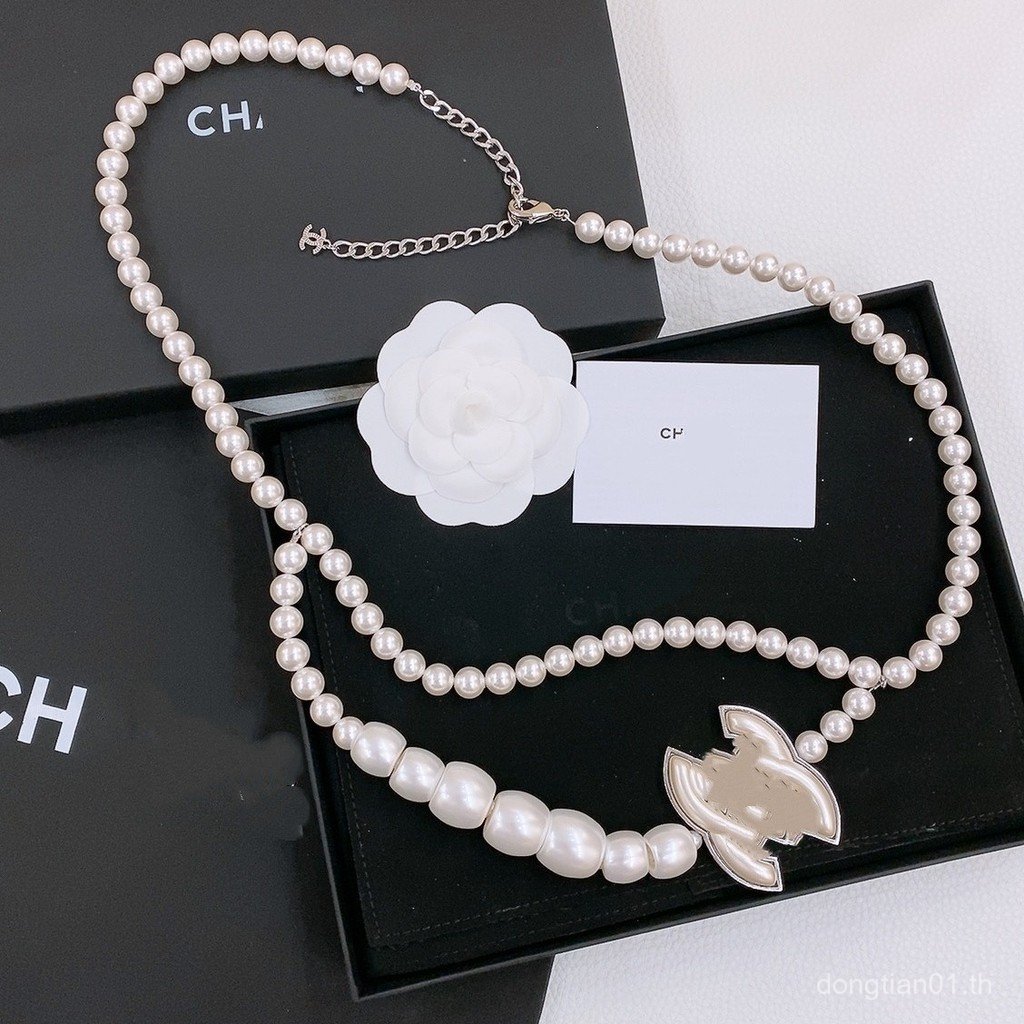7FEO Ch Pearl เอวโซ่ไข่มุกน้ําจืดธรรมชาติผีเสื้อสร้อยคออารมณ์ Texture สร้อยคอแฟชั่น