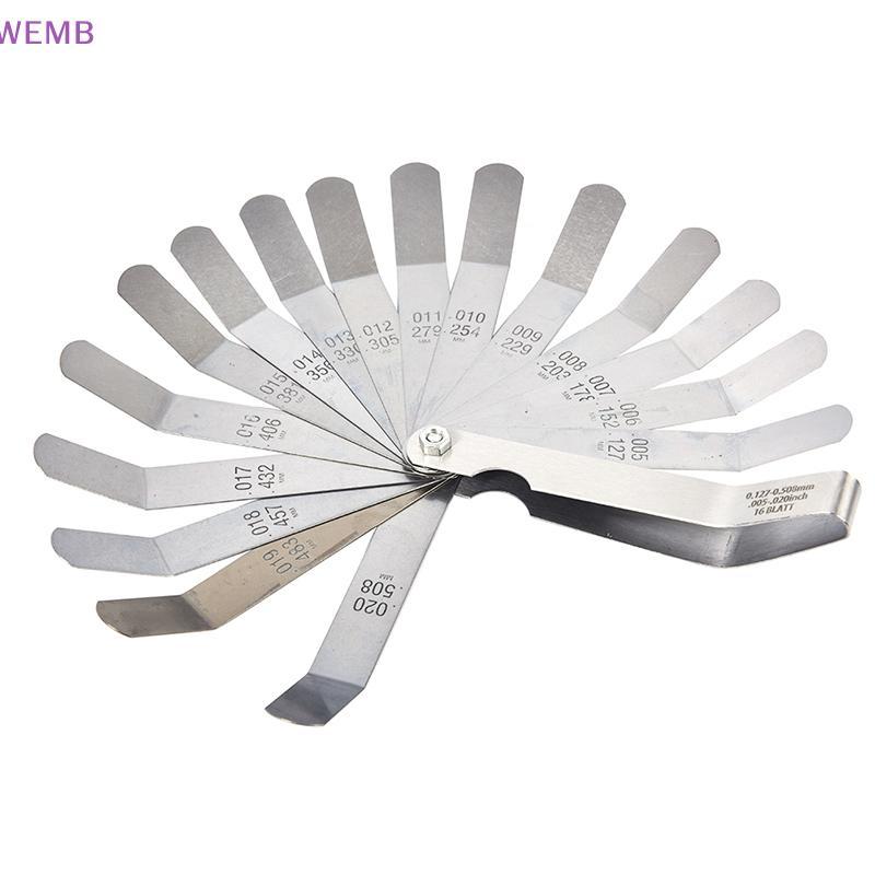 WEMB 16 des Feeler Gauge Metric Gap Filler 0.127-0.508mm Valve Gage Measurment ใหม่