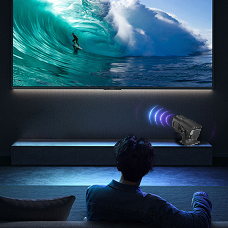 การค้าต่างประเทศโปรเจคเตอร์ HY320 Android โฮมเธียเตอร์อัจฉริยะ 4K Gimbal smartprojector โฮมเธียเตอร์